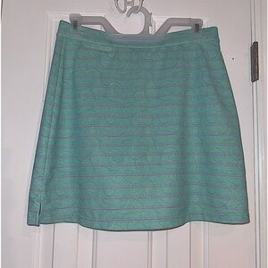 Peter Millar E4 Wicking 50UPF Skort Green/ Lavender/White Stripe Swirls, Size S